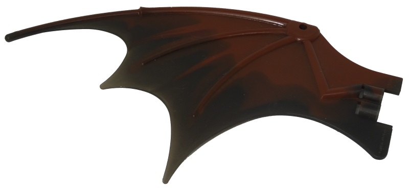 Dragon Wing 19 x 11 with Bar Hole and 2 Pin Holes with Marbled Trans-Brown Trailing Edge Pattern