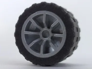 Wheel 18mm D. x 14mm Spoked with Black Tire 24 x 14 Shallow Tread (51377 / 30648)