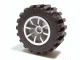 Wheel 18mm D. x 14mm Spoked, with Black Tire 30.4 x 14 Offset Tread (51377 / 30391)