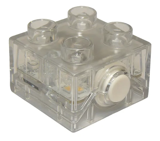 Duplo, Brick 2 x 2 Light with White Button