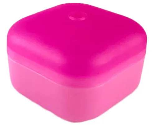 Clikits Container, Square Box with Hole with Trans-Dark Pink Lid (51462 / 51285)