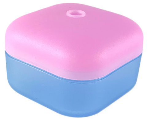 Clikits Container, Square Box with Hole with Trans-Pink Lid (51462 / 51285)