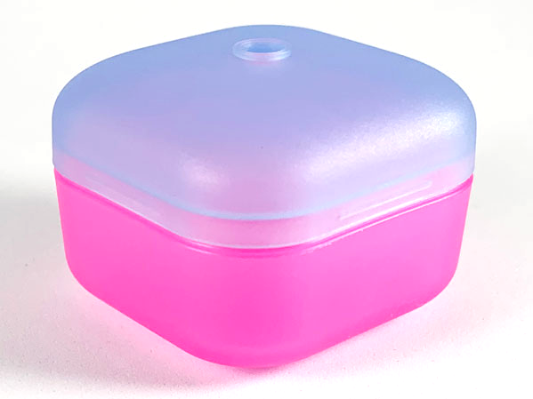 Clikits Container, Square Box with Hole with Trans-Medium Blue Lid (51462 / 51285)