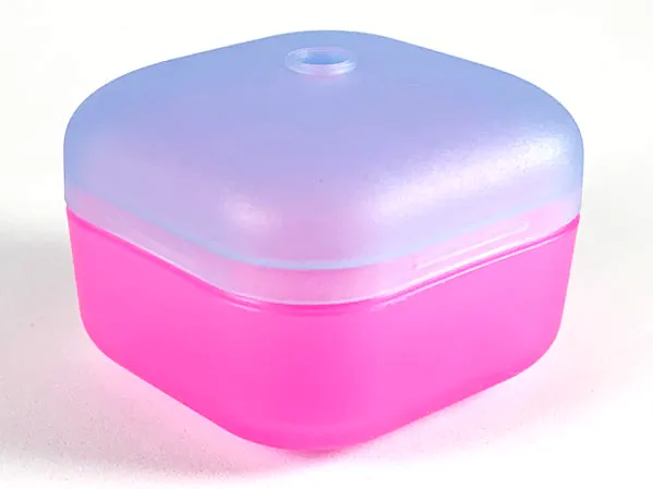 Clikits Container, Square Box with Hole with Trans-Medium Blue Lid (51462 / 51285)