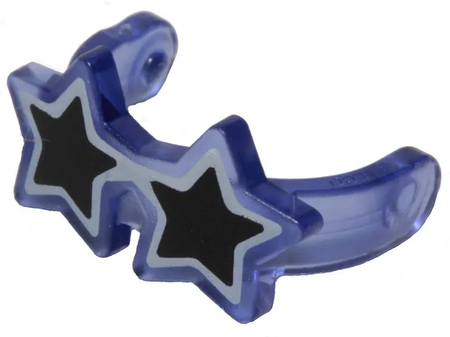 Minifigure, Visor Glasses Star Shape with White Outline and Black Center Pattern