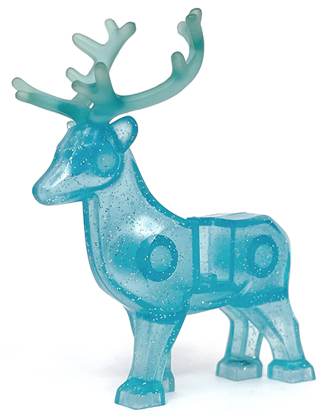 Deer with Flexible Rubber Trans-Light Blue Antlers (Stag / Reindeer)