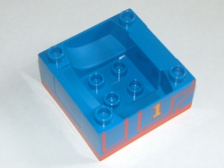 Duplo, Train Cab / Tender Base with Bottom Tube with Thomas & Friends Thomas Number 1 Pattern
