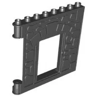 Duplo Wall 1 x 8 x 6 Hinge on Left with Door Opening - Castle