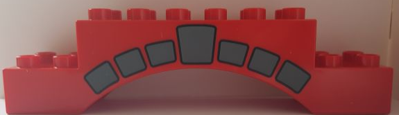 Duplo, Brick 2 x 10 x 2 Arch with Dark Bluish Gray Stonework Pattern