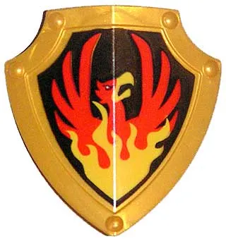Duplo Utensil Shield, Angled Triangle with Phoenix Pattern