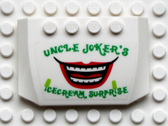 Wedge 4 x 6 x 2/3 Triple Curved with Uncle Joker's Icecream Surprise Pattern (Sticker) - Set 7888
