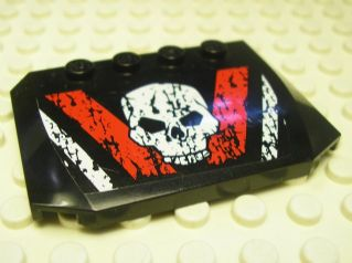 Wedge 4 x 6 x 2/3 Triple Curved with Skull Pattern (Sticker) - Set 8140