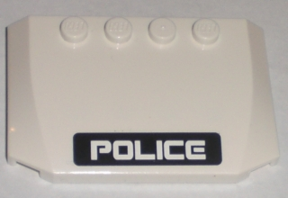 Wedge 4 x 6 x 2/3 Triple Curved with White 'POLICE' on Black Stripe Pattern (Sticker) - Set 5971