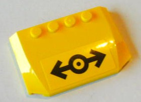 Wedge 4 x 6 x 2/3 Triple Curved with Train Logo Black Large Pattern (Sticker) - Set 3677