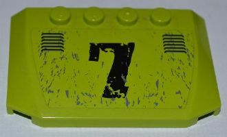 Wedge 4 x 6 x 2/3 Triple Curved with Black '7', Vents and Splatters Pattern (Sticker) - Set 8707