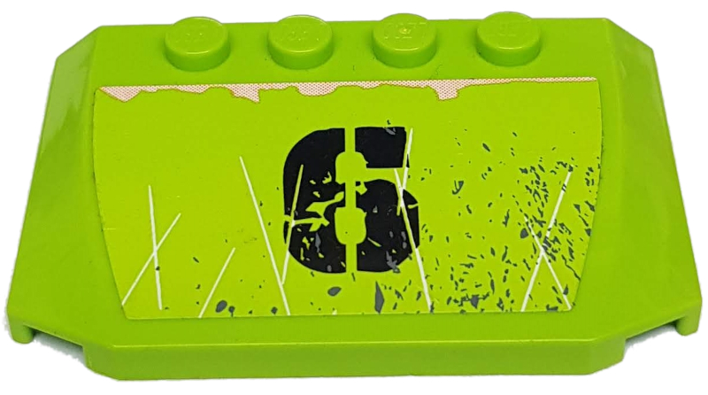 Wedge 4 x 6 x 2/3 Triple Curved with Black '6', Scratches and Rust Pattern (Sticker) - Set 8961