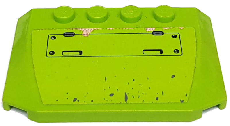 Wedge 4 x 6 x 2/3 Triple Curved with Hatch, Splatters and Rust Pattern (Sticker) - Set 8961