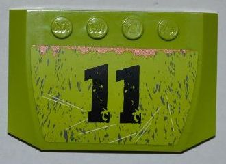 Wedge 4 x 6 x 2/3 Triple Curved with Black '11', Scratches and Rust Pattern (Sticker) - Set 8709