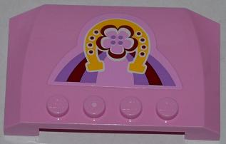 Wedge 4 x 6 x 2/3 Triple Curved with Horseshoe and Flower Pattern (Sticker) - Set 3186