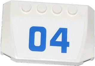 Wedge 4 x 6 x 2/3 Triple Curved with Blue '04' Pattern (Sticker) - Set 60044