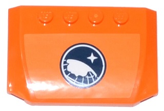 Wedge 4 x 6 x 2/3 Triple Curved with Arctic Explorer Logo on Orange Background Pattern (Sticker) - Sets 60033 / 60035