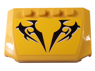 Wedge 4 x 6 x 2/3 Triple Curved with Black and White Tribal Pattern (Sticker) - Set 8183