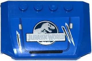 Wedge 4 x 6 x 2/3 Triple Curved with Jurassic World Logo and Claw Scratch Marks Pattern (Sticker) - Set 75916