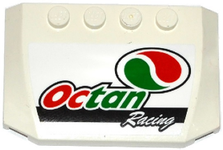 Wedge 4 x 6 x 2/3 Triple Curved with Octan Logo and 'Octan Racing' Pattern (Sticker) - Set 60115