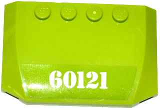 Wedge 4 x 6 x 2/3 Triple Curved with White '60121' Pattern (Sticker) - Set 60121