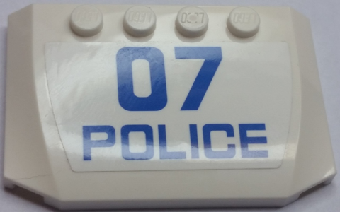 Wedge 4 x 6 x 2/3 Triple Curved with Blue '07' and 'POLICE' Pattern (Sticker) - Set 60048