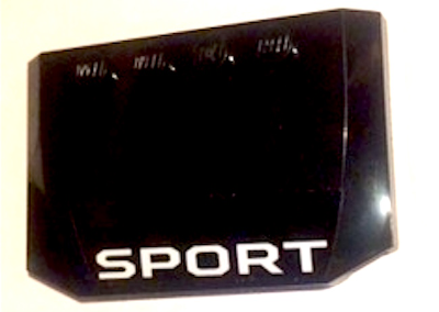 Wedge 4 x 6 x 2/3 Triple Curved with White 'SPORT' Pattern (Sticker) - Set 60148