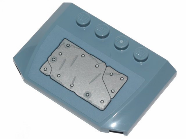 Wedge 4 x 6 x 2/3 Triple Curved with Worn Metal Plate Pattern (Sticker) - Set 70829