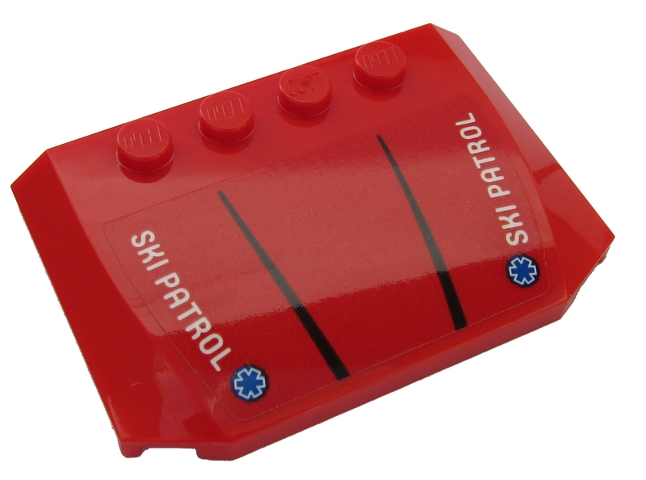 Wedge 4 x 6 x 2/3 Triple Curved with White 'SKI PATROL', Blue EMT Star of Life and Two Black Stripes Pattern (Sticker) - Set 60203