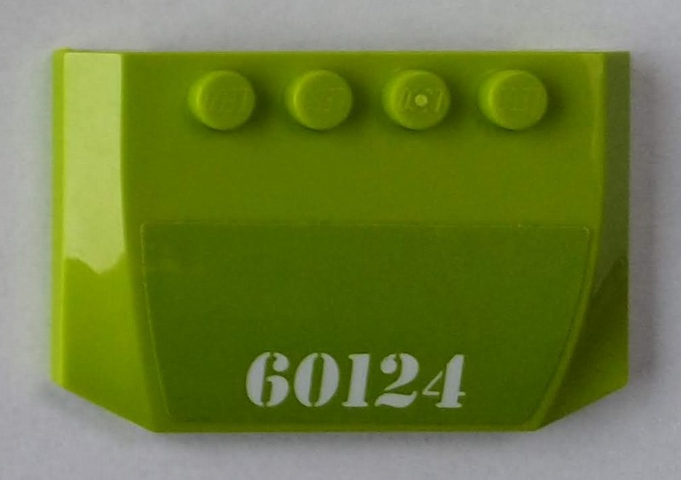 Wedge 4 x 6 x 2/3 Triple Curved with White '60124' Pattern (Sticker) - Set 60124