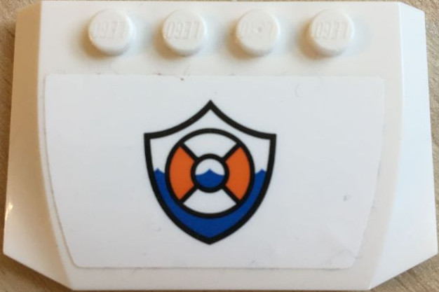 Wedge 4 x 6 x 2/3 Triple Curved with Coast Guard Logo on White Background Pattern (Sticker) - Sets 60165 / 60168