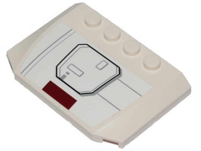 Wedge 4 x 6 x 2/3 Triple Curved with SW X-wing Hull Plates and Dark Red Stripe Pattern Model Left Side (Sticker) - Set 75301