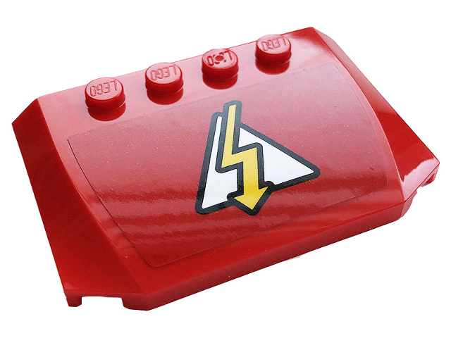 Wedge 4 x 6 x 2/3 Triple Curved with Yellow Electricity Symbol in White Triangle Pattern (Sticker) - Set 60306