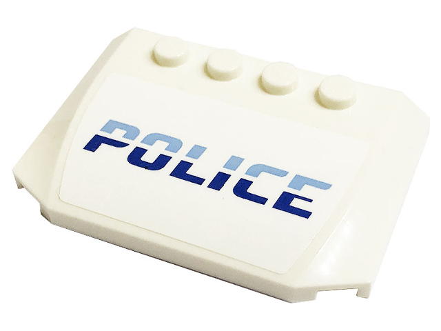 Wedge 4 x 6 x 2/3 Triple Curved with Bright Light Blue and Blue 'POLICE' Pattern (Sticker) - Set 60316