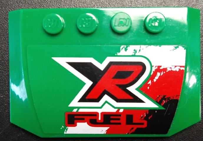 Wedge 4 x 6 x 2/3 Triple Curved with Black, Red and White 'XR FUEL' Pattern (Sticker) - Set 8184