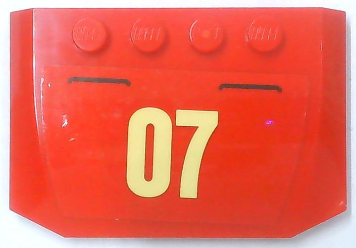 Wedge 4 x 6 x 2/3 Triple Curved with Bright Light Yellow '07' Pattern (Sticker) - Set 60216