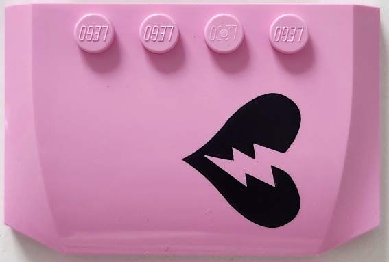 Wedge 4 x 6 x 2/3 Triple Curved with Black Split Broken Heart Pattern