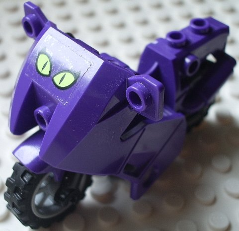 Motorcycle City with Black Chassis, Light Bluish Gray Wheels and Fairing with Cat Eyes Pattern (Sticker) - Set 7779