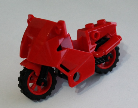 Motorcycle City with Black Chassis (Long Fairing Mounts) and Red Wheels