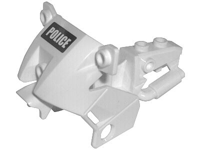 Motorcycle Fairing, City with 'POLICE' White on Black Background Pattern (Sticker) - Sets 7235 / 7237