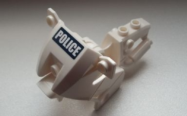 Motorcycle Fairing, City with 'POLICE' White on Dark Blue Background Pattern (Sticker) - Set 60007