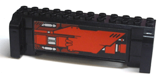 Crane Section 4 x 12 x 3 with 8 Pin Holes with Red, Dark Red and Silver Pattern on Both Sides  (Stickers) - Set 7721