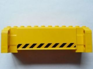 Crane Section 4 x 12 x 3 with 8 Pin Holes with Black and Yellow Danger Stripes Pattern on Both Sides (Stickers) - Set 7249