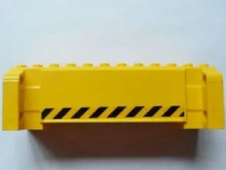 Crane Section 4 x 12 x 3 with 8 Pin Holes with Black and Yellow Danger Stripes Pattern on Both Sides (Stickers) - Set 7249