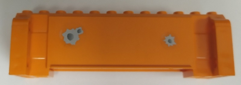 Crane Section 4 x 12 x 3 with 8 Pin Holes with 3 Bullet Holes Pattern (Stickers) - Set 7709