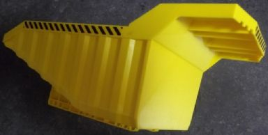 Vehicle, Tipper Bed 32 x 16 x 10 2/3 with Black and Yellow Danger Stripes Pattern on Front and Both Sides (Stickers) - Set 7344